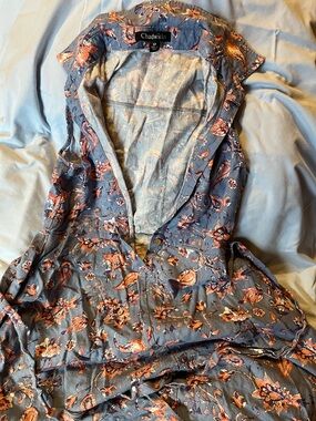 Chadwicks Blue Floral Button-Front Dress